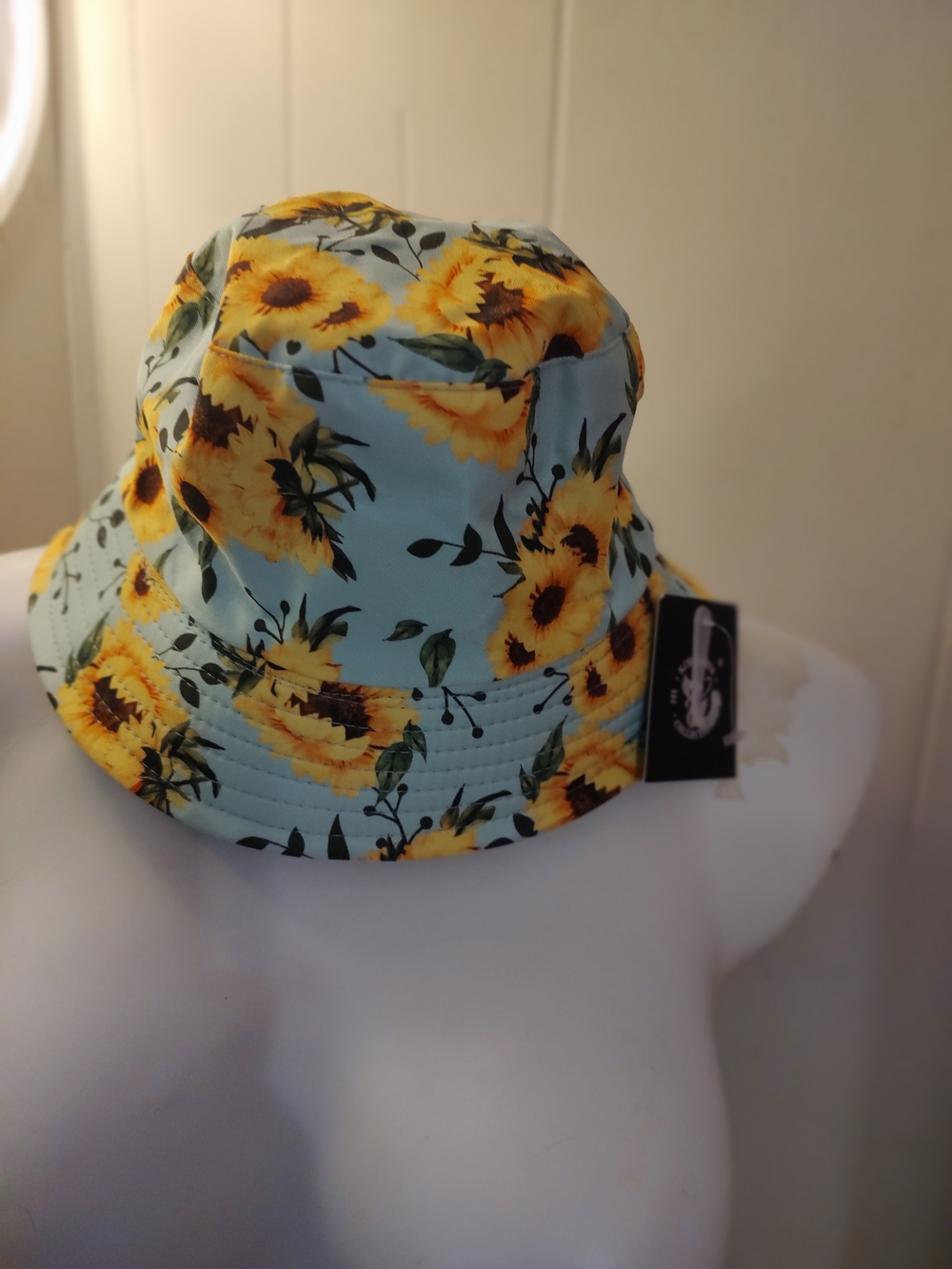 Sunflower Print Bucket Hat - Light Green & Yellow